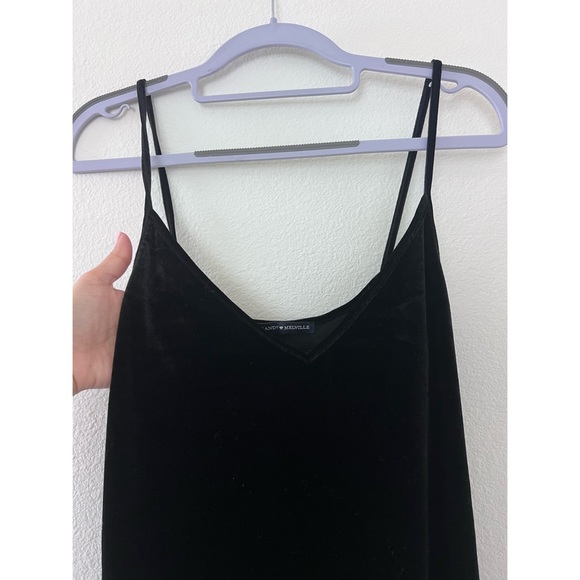 Brandy Melville Black Velvet Mini Dress - Picture 3 of 4